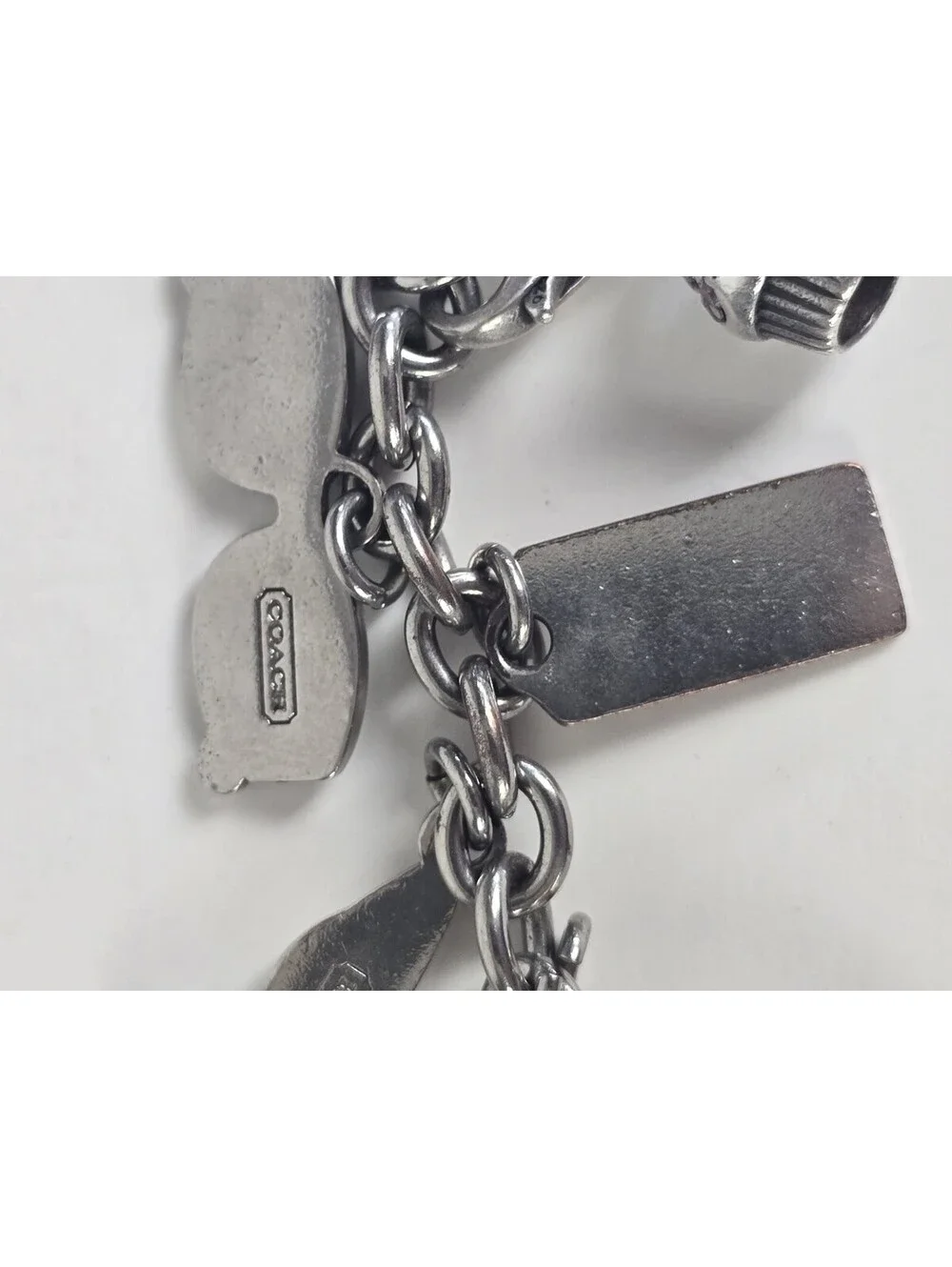 COACH Vintage World Traveler Purse Charm Key Fob Keychain Rare Y2K